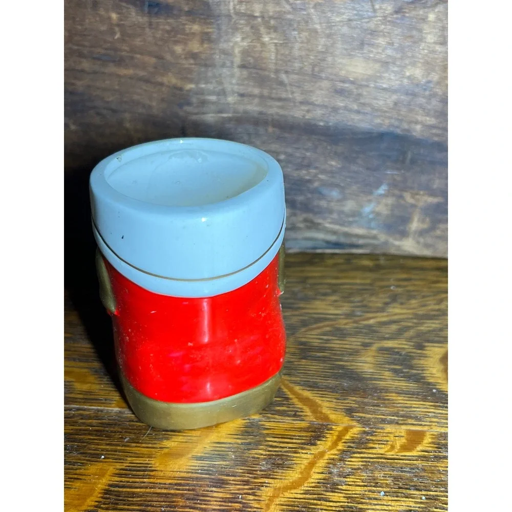 VTG Colonial Candle Santa Boot Ceramic Christmas Holiday Decor Red Gold Japan